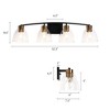 LNC Jacqueling Polished Gold and Matte Black Bathroom Vanity Light with Clear Glass, Modern, 3-Light, 4-Light - 4 of 4