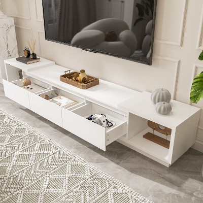 FUFU&GAGA Modern Minimalist TV Cabinet with Storage Expandable Entertainment Centre