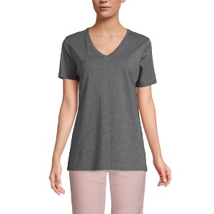 Lands' End Women's Relaxed Supima Cotton V-Neck T-Shirt - 1 of 4