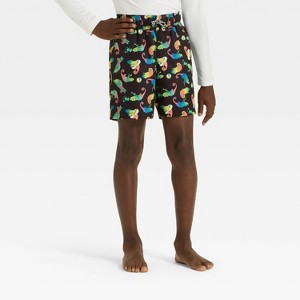 Boys' Rainbow Beach Chamelon Trunks - Cat & Jack™ Black - 1 of 3