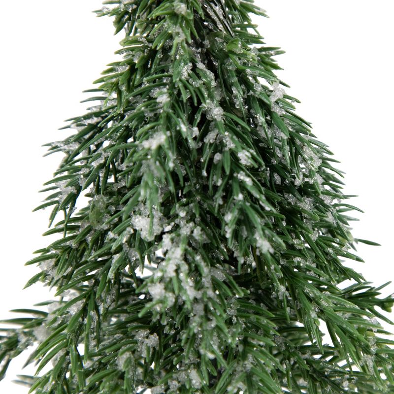 Northlight 0.6 FT Frosted Icy Pine Christmas Tree with Jute Base, 5 of 7