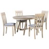 5 Piece Round Dining Table Set For 4-6 Person Extendable Dining Table With 4 Upholstered Dining Chairs For Kitchen Dining Room - 3 of 4