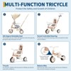 Foldable Baby Tricycle w/ Parent Handle, Safety Harness & Canopy – Adjustable for 1-6 Ages ,7-in-1 Balance Bike & Stroller Modes - 3 of 4