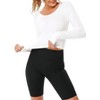 BLUEMING Womens Athletic Tops Cropped Breathable Activewear T-Shirts Round Neck Back Ventilated Mesh Tops Gym Jogger Outfits - 3 of 4