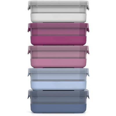 Plastic Meal Prep Set BPA Free Plastic Food Storage Container with Silicone Boot and Airtight Lids, Dishwasher, Microwave, and Freezer Safe.