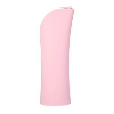 Unique Bargains Silicone Makeup Brush Bag Stand Up Travel Makeup Brush Holder Portable Makeup Brush Pouch Cosmetic Pink, Women's, Size: 2.44x1.89x7.68