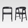 Saracina Home Set of 2 Modern Solid Wood Rounded Back Dining Chair - 4 of 4