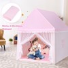 Infans 4.5 FT Kids Play Tent, Large Playhouse w/Washable Mat, Windows, Solid Wood Frame, Indoor Outdoor Tent for Children, Castle Fairy Tent, Pink - 4 of 4