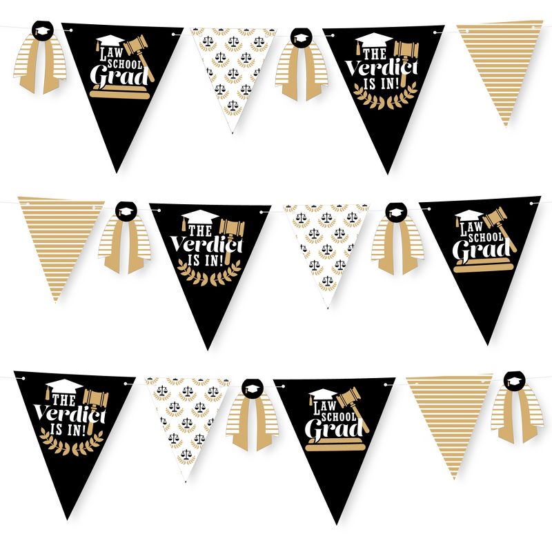 Big Dot of Happiness 30 Piece Law School Graduation Party Pennant Triangle Banner, 1 of 10