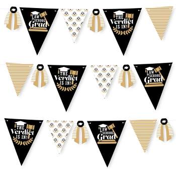 Big Dot of Happiness 30 Piece Law School Graduation Party Pennant Triangle Banner