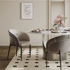 POVISON Modern Upholstered Dining Chairs Set of 2, Leather Barrel Chairs, Dark Gray - 2 of 4