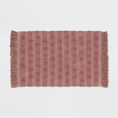 20"x30" Dotted Striped Bath Rug Mauve - Threshold™