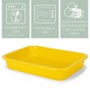 Elanze Designs Large 9x13 inch Stoneware Porcelain Baking Dish With Stainless Steel Rack,Yellow - 2 of 4