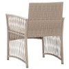 vidaXL Patio Armchairs with Cushions Outdoor Lounge Chair 2 Pcs Poly Rattan - Beige - 4 of 4