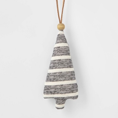 Felt Tree with Stitching Detail Christmas Tree Ornament Gray/White - Wondershop™