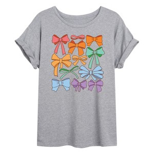 Women's - Instant Message - Pride Coquette Bows Oversized Graphic T-Shirt - 1 of 4