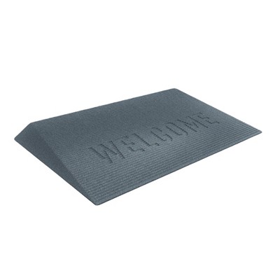 EZ-ACCESS TRANSITIONS 1.5" Non Slip Rectangular Rubber Angled Entry Mat, Black