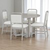 5-Piece Round Dining Table Set for 4 with Upholstered Chairs, Retro Solid Wood Kitchen Table Set with Radial Wood Grain Top for Dining Room - 4 of 4