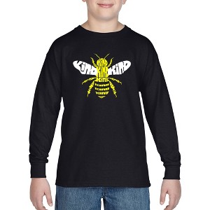 LA Pop Art Boy's Word Art Long Sleeve - Bee Kind - 1 of 4
