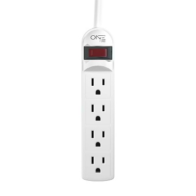 Promounts Compact Power Strip 4 Outlet with LED Power Switch Corded ETL Certified