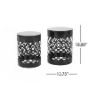 NAYSAYE Outdoor Patio End Table Set of 2, Metal Side Table with Carved Trellis for Home Lawn Garden Patio, Black, 13.75"*13.75"*18" - 3 of 4