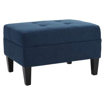 VASAGLE EKHO Collection - Round Storage Ottoman with Steel Legs, Synth