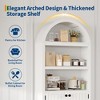 71.6" Tall Arched Cabinet, 5 Tier Bookcase Arched Book Shelf with Doors and Adjustable Shelves, for Living Room, Bedroom - 4 of 4