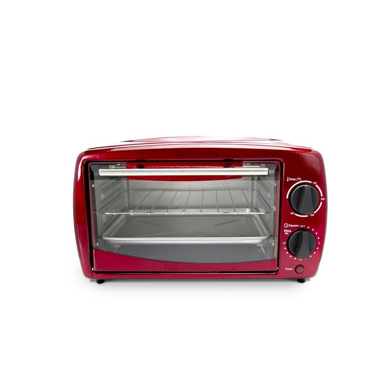 Brentwood 9-Liter 4 Slice Toaster Oven Broiler in Red, 2 of 6