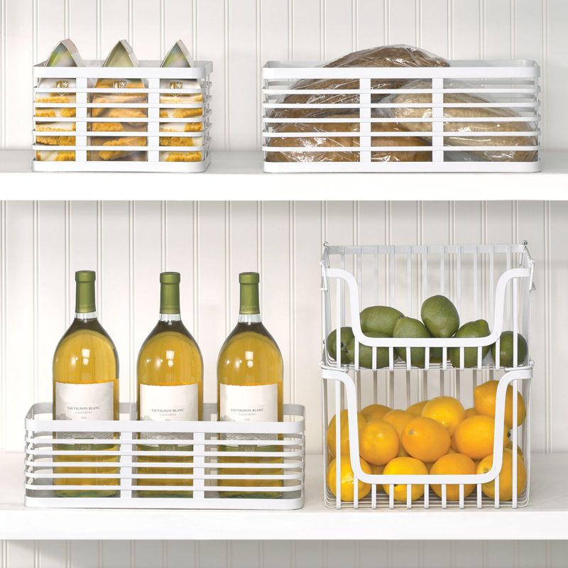 mDesign Stackable Food Organizer Storage Basket, Open Front, 3 of 10