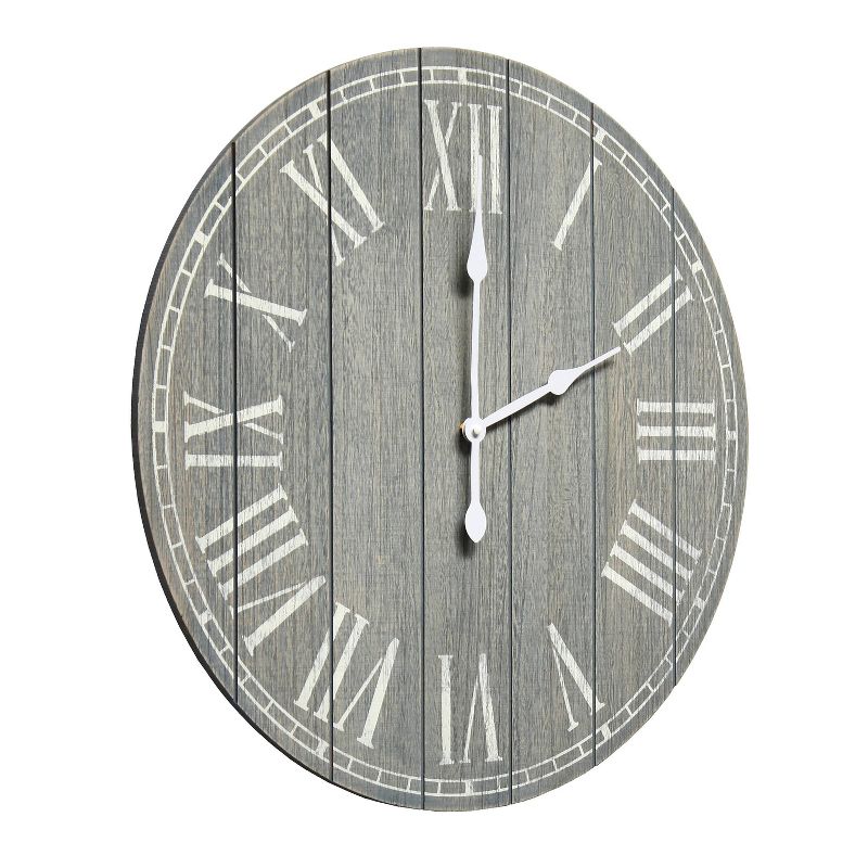 23" Wood Plank Rustic Coastal Wall Clock - Elegant Designs, 5 of 7