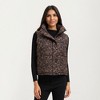 Anna-Kaci Women's Leopard Print Puffer Vest with High Stand Collar and Quilted Soft-Padded Body for Bold Textured Styling - 2 of 4