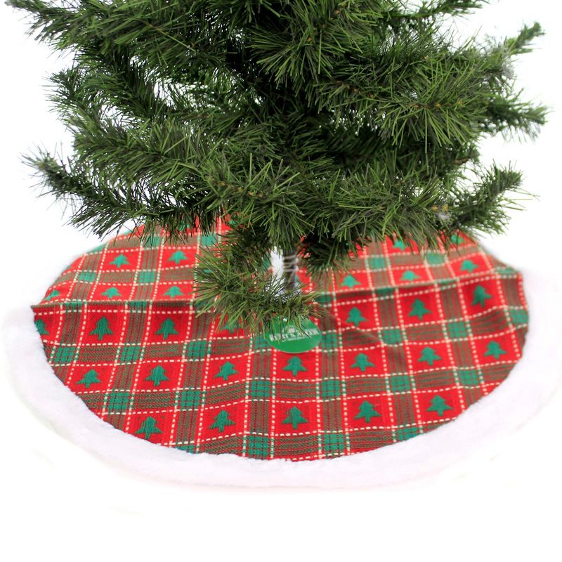 Christmas 20.0" Plaid Mini Tree Skirt Trees Spot Clean Only Kurt S. Adler Inc  -  Tree Skirts, 3 of 4