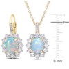 EVERLY JEWELRY | Yellow Plated Sterling Silver 6 1/2ct TGW Blue Opal White Topaz and Diamond Accent Pendant with Chain and Earrings 2-Piece Set - 2 of 4