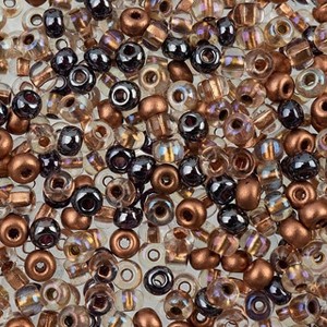 John Bead Czech Glass Seed Beads 6/0 (24g) Hematite Capri Mix - 1 of 1