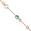 Chisel Stainless Steel Polished Rose IP-plated Multicolor Crystal 7.5" Bracelet with 1" Extension - 2 of 3