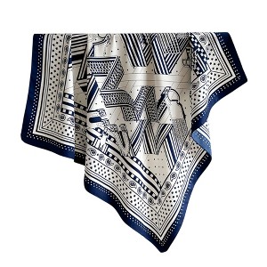 Anna-Kaci Women's Oversized Satin Square Scarf with Classic Patchwork Cashew Twill Pattern - 35.4IN×35.4IN - 1 of 4
