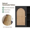 Rattan Wall Cabinet with Door & Adjustable Shelves, Boho Floating Hanging Cabinet - 3 of 4