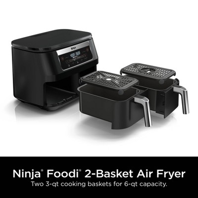Ninja Foodi 6qt 5-in-1 2-Basket Air Fryer with DualZone Technology - DZ090: Digital Control, 1760W - Thumbnail 3