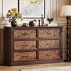 6 Drawer Dresser for Bedroom, Farmhouse 47.2" Wide Chest of Drawers with Metal Handles, Rustic Double Wood Dresser - 3 of 4