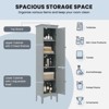 Tangkula Freestanding Bathroom Storage Cabinet Tall Narrow Storage Cabinet with 1 Adjustable Shelf 1 Drawer and 2 Doors Gray/Coffee/Black/White - 3 of 4