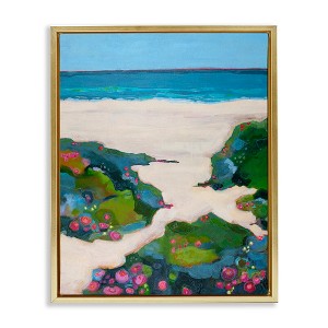 Stupell Industries Coast Is Clear Landscape Floating Frame Canvas Art, Gold, 25" x 31" - 1 of 4
