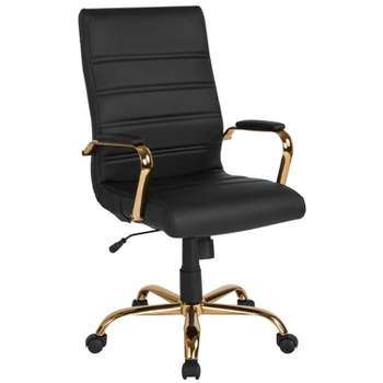 Emma and Oliver High Back Executive Swivel Office Chair with Metal Frame and Arms