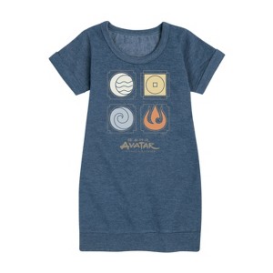 - Avatar: The Last Airbender - Nations Symbols Graphic Short Sleeve Fleece Dress - 1 of 4