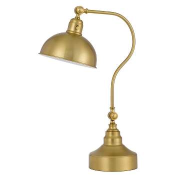 Adjustable Metal Desk Lamp with Metal Shade Antique Brass - Cal Lighting