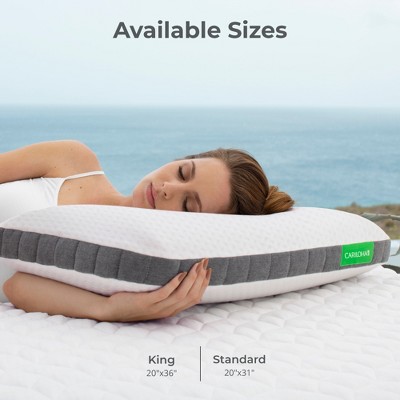 Cariloha King Size White and Gray Memory Foam Hypoallergenic Pillow