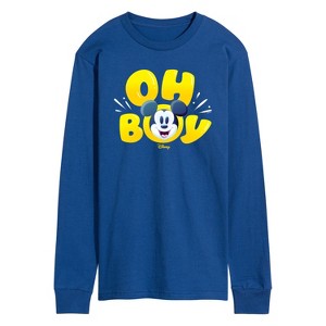 Men's - Disney - Oh Boy Mickey Face Long Sleeve Graphic T-Shirt - 1 of 4