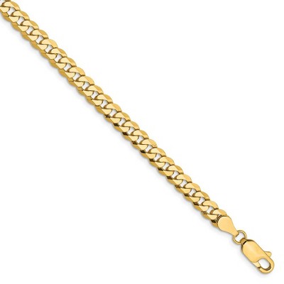 Black Bow Jewelry 4.75mm, 14k Yellow Gold, Solid Beveled Curb Chain Bracelet