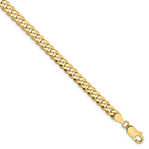 Black Bow Jewelry 4.75mm, 14k Yellow Gold, Solid Beveled Curb Chain Bracelet - 1 of 4