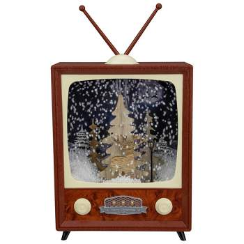Northlight 12" LED Lighted Musical Snowing Reindeer TV Set Christmas Decoration