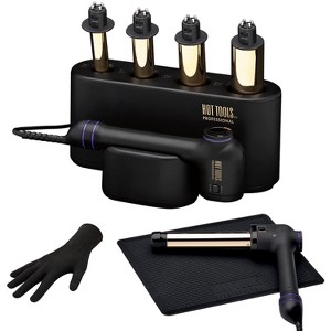 Hot Tools Pro Artist 24K Gold Curlbar Curling Wand Set | Long Lasting, Defined Curls (3/4, 1, 1¼, & 1½ in) HTCURLSET - 1 of 4